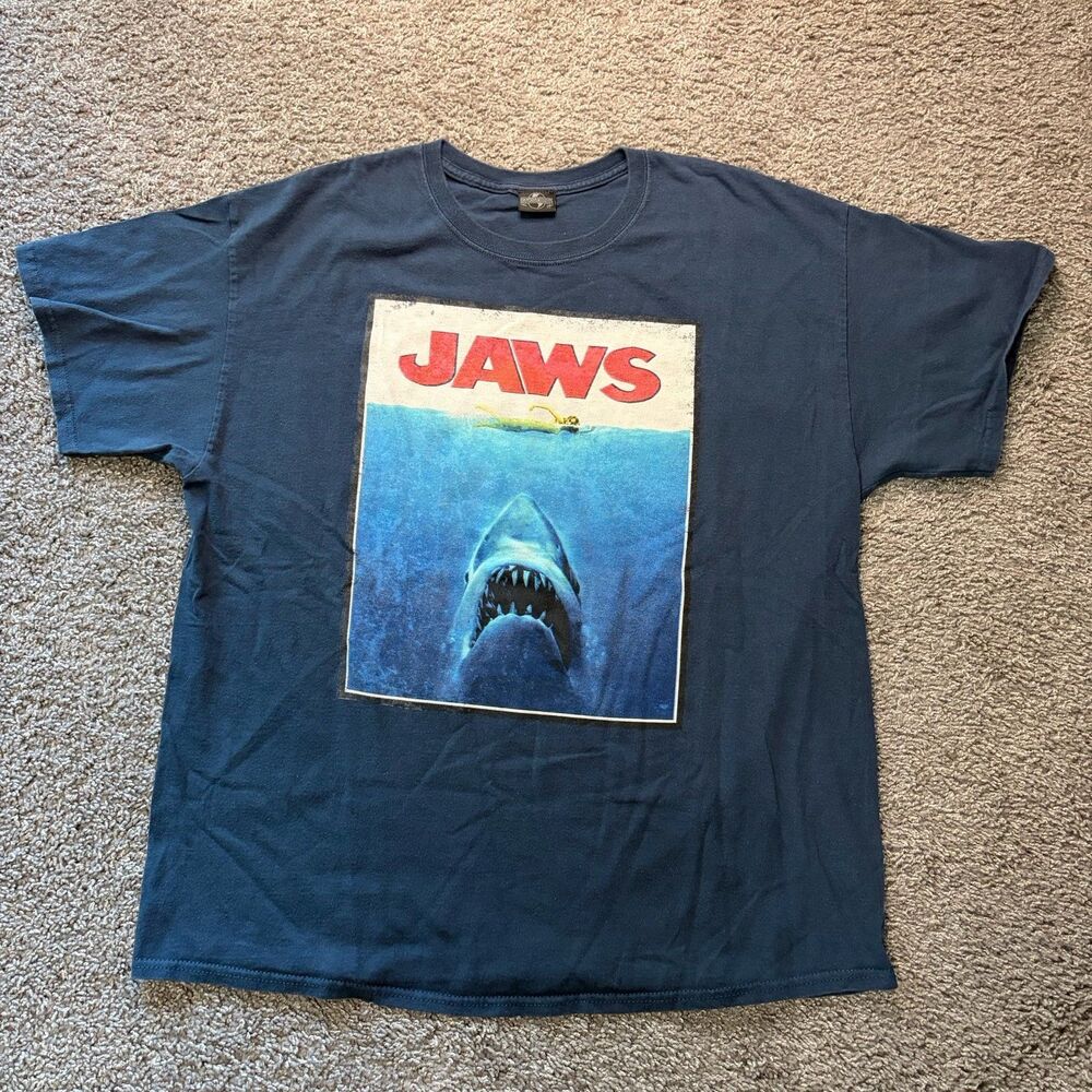 Vintage Jaws Duh Duh Duh Universal Studios Movie Promo T Shirt Y2K Size Large